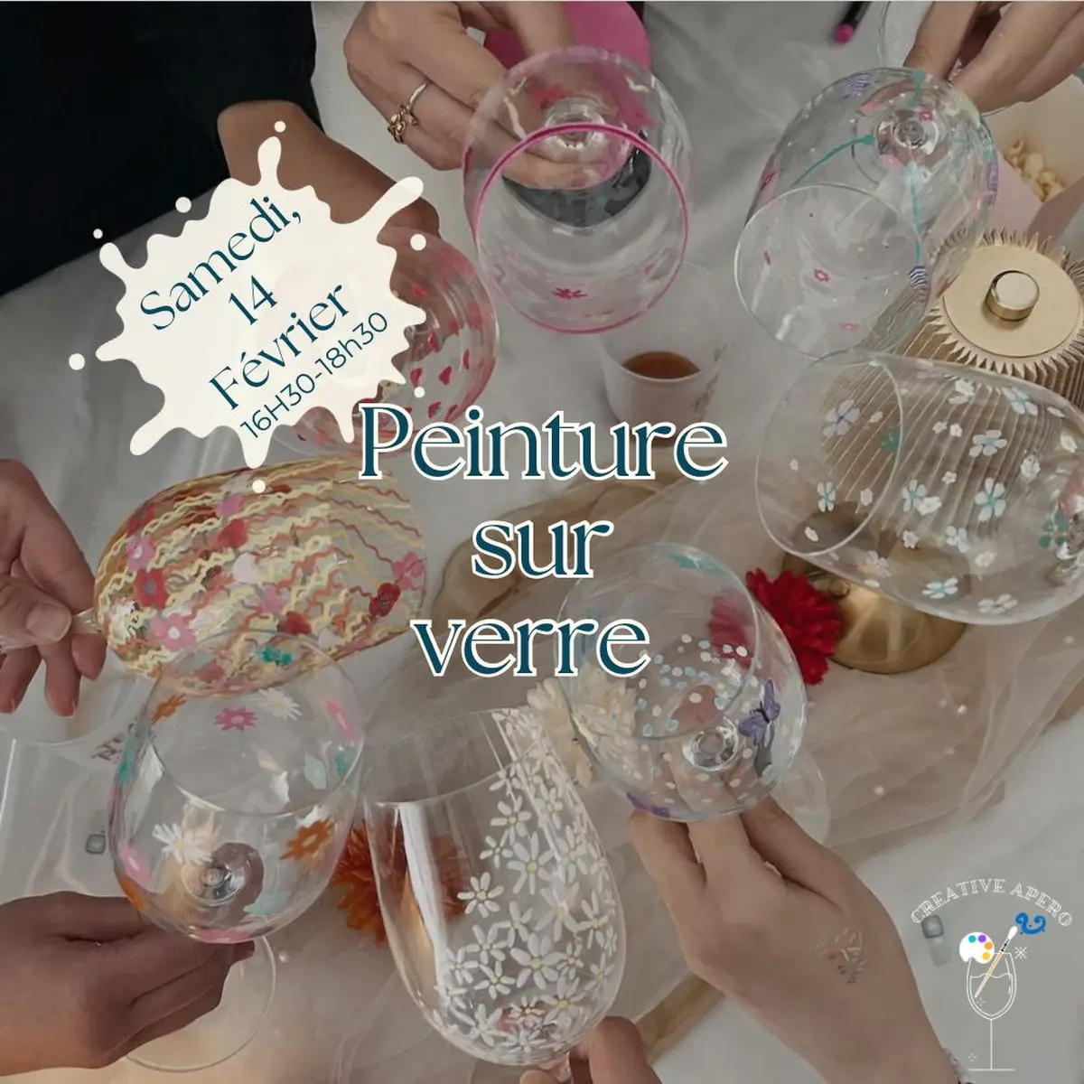 Soirée Galentines : Peinture sur verre 
