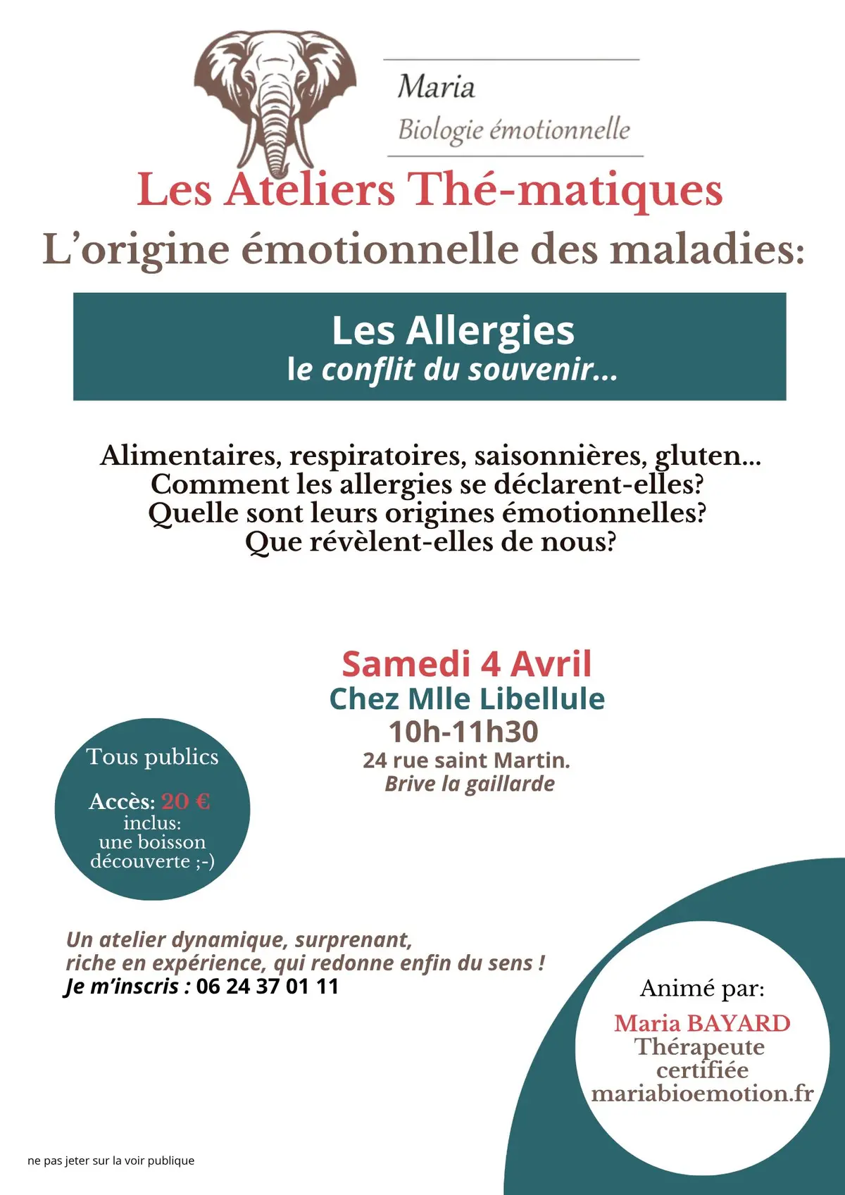 Les allergies comment çà marche ? Atelier à Brive