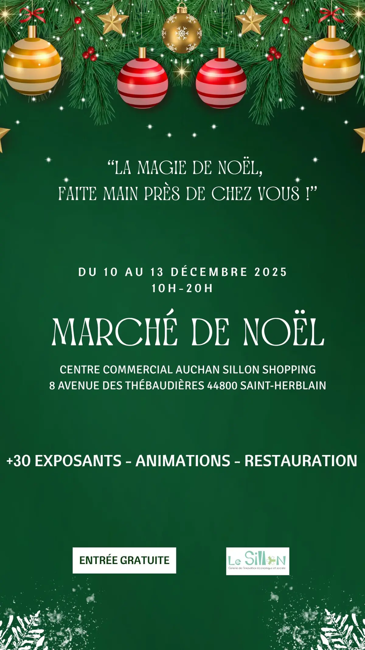 Le Sillon Shopping organise son Marché de Noël !