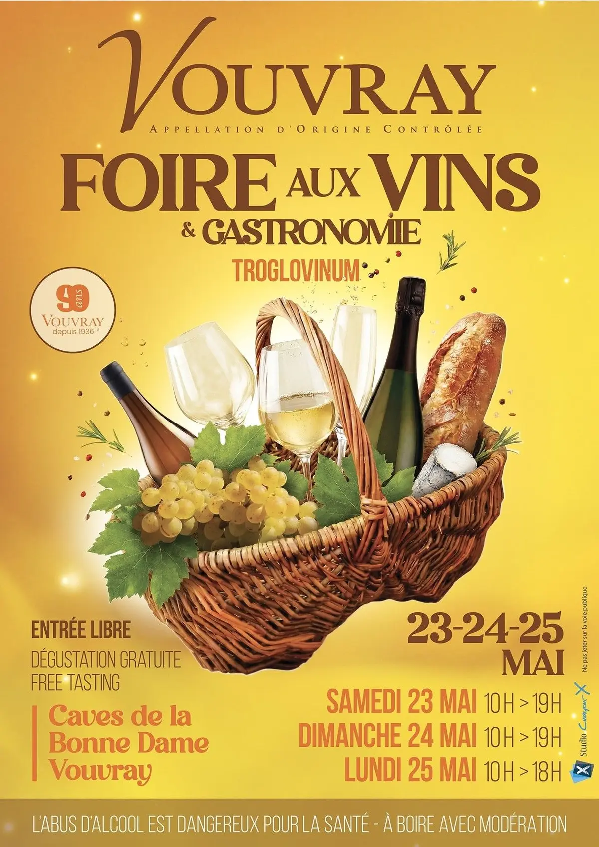 Foire aux Vins & Gastronomie à Vouvray, lors du Week-End de Pentecôte
