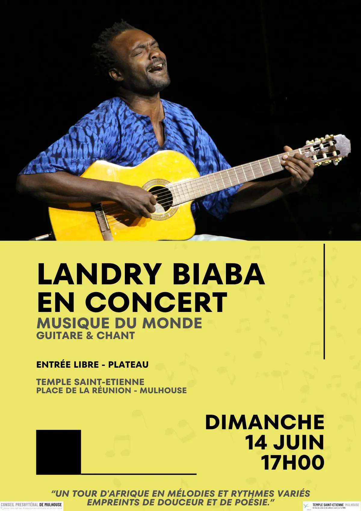 Concert - De Landry Biaba - Musique du monde  - Guitare & Chant