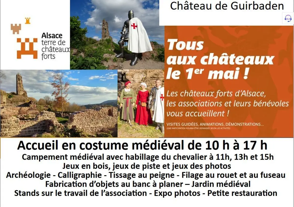 GRANDE FETE MEDIEVALE du 1er mai au château de Guirbaden