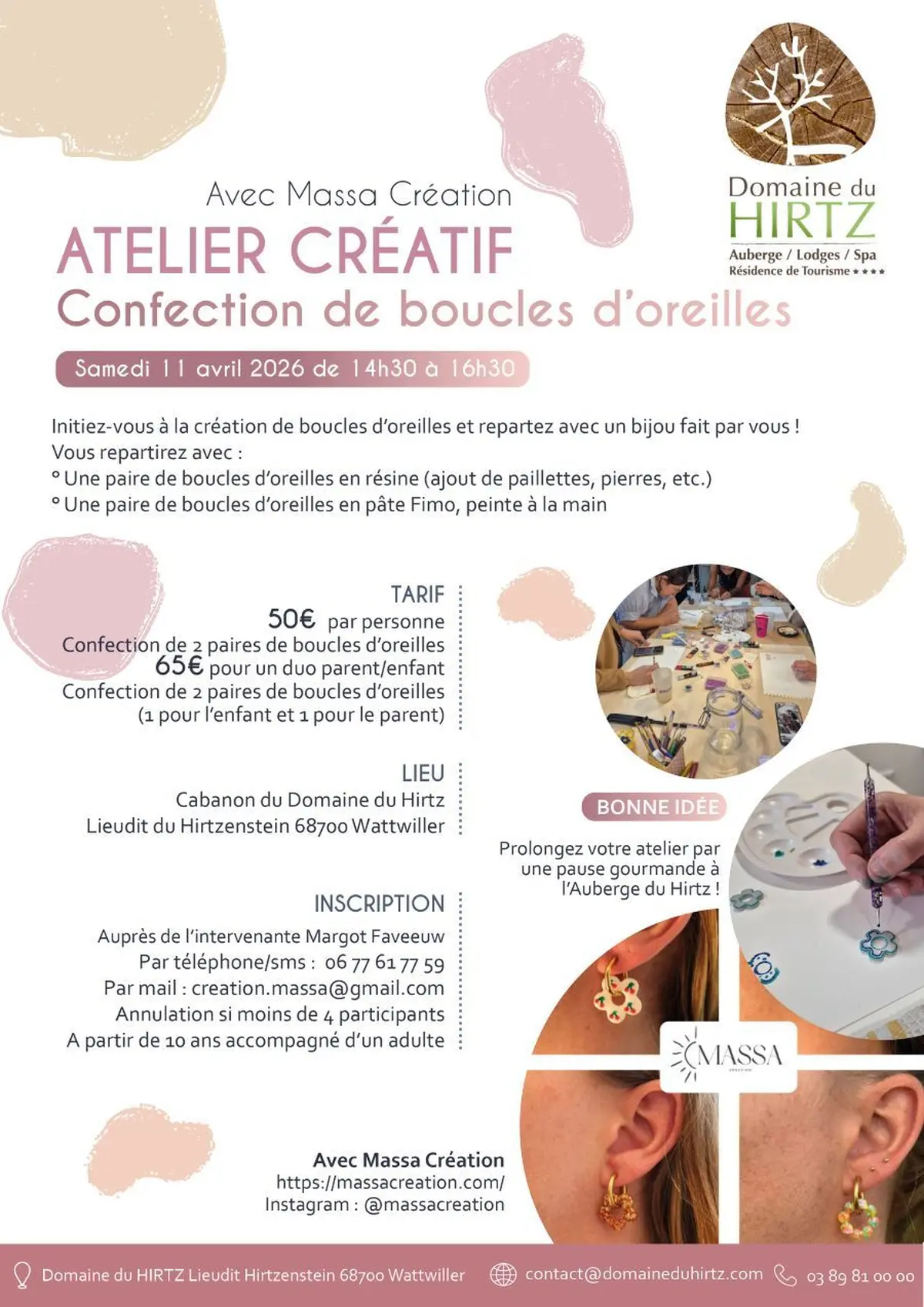 Atelier créatif Confection de boucles d'oreilles