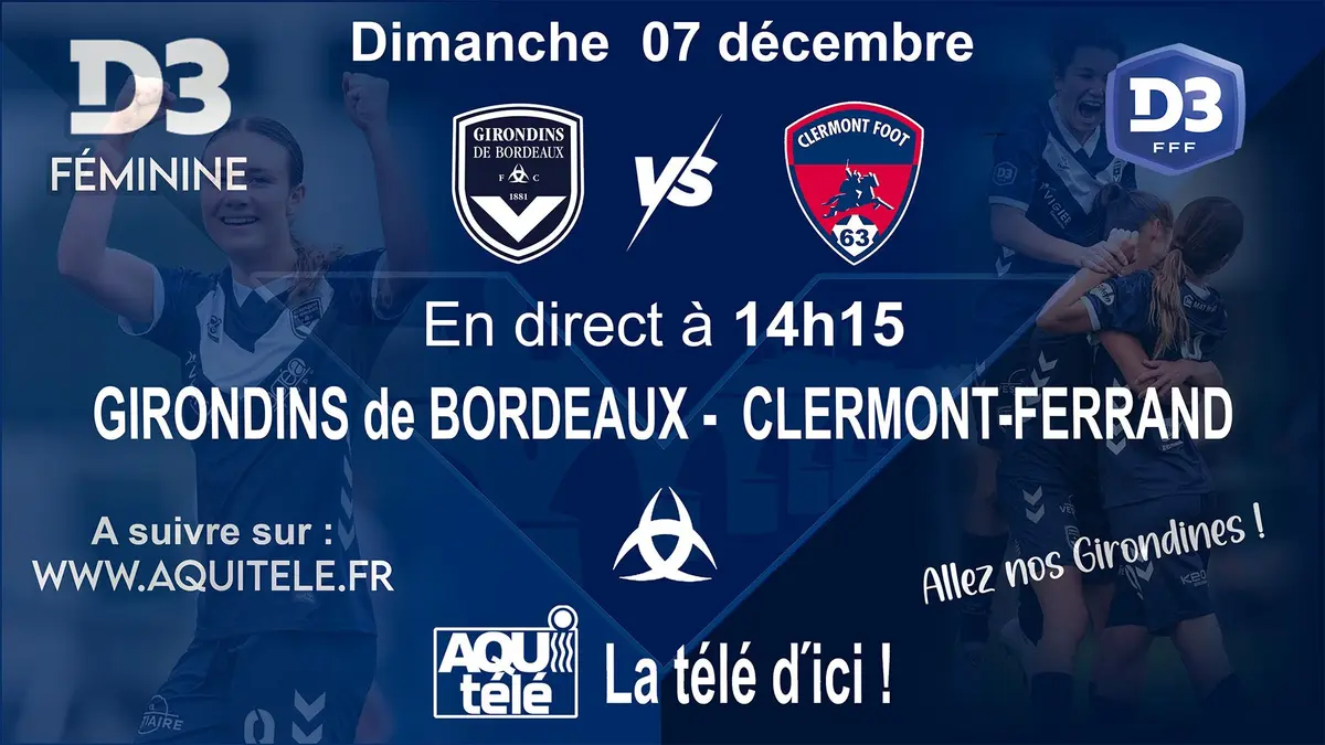 DIRECT : Match de football féminin D3F FCGB vs CLERMONT-FERRAND