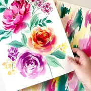 Initiation à l'aquarelle - Roses et pivoines