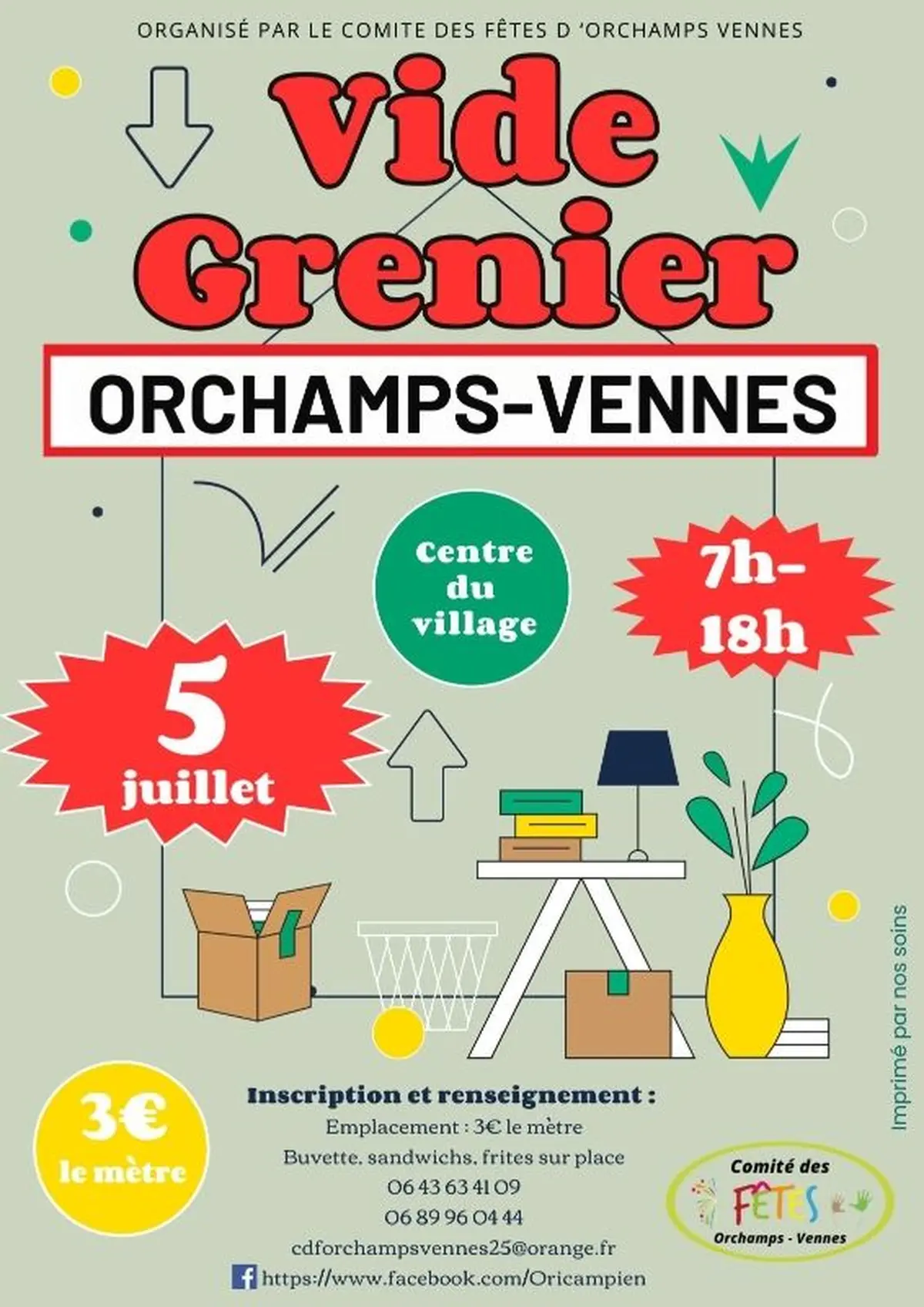 Vide Grenier 5 juillet Orchamps-Vennes