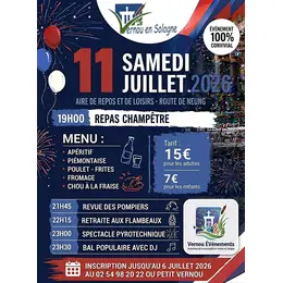 Festivités : repas champêtre et feu d'artifice  