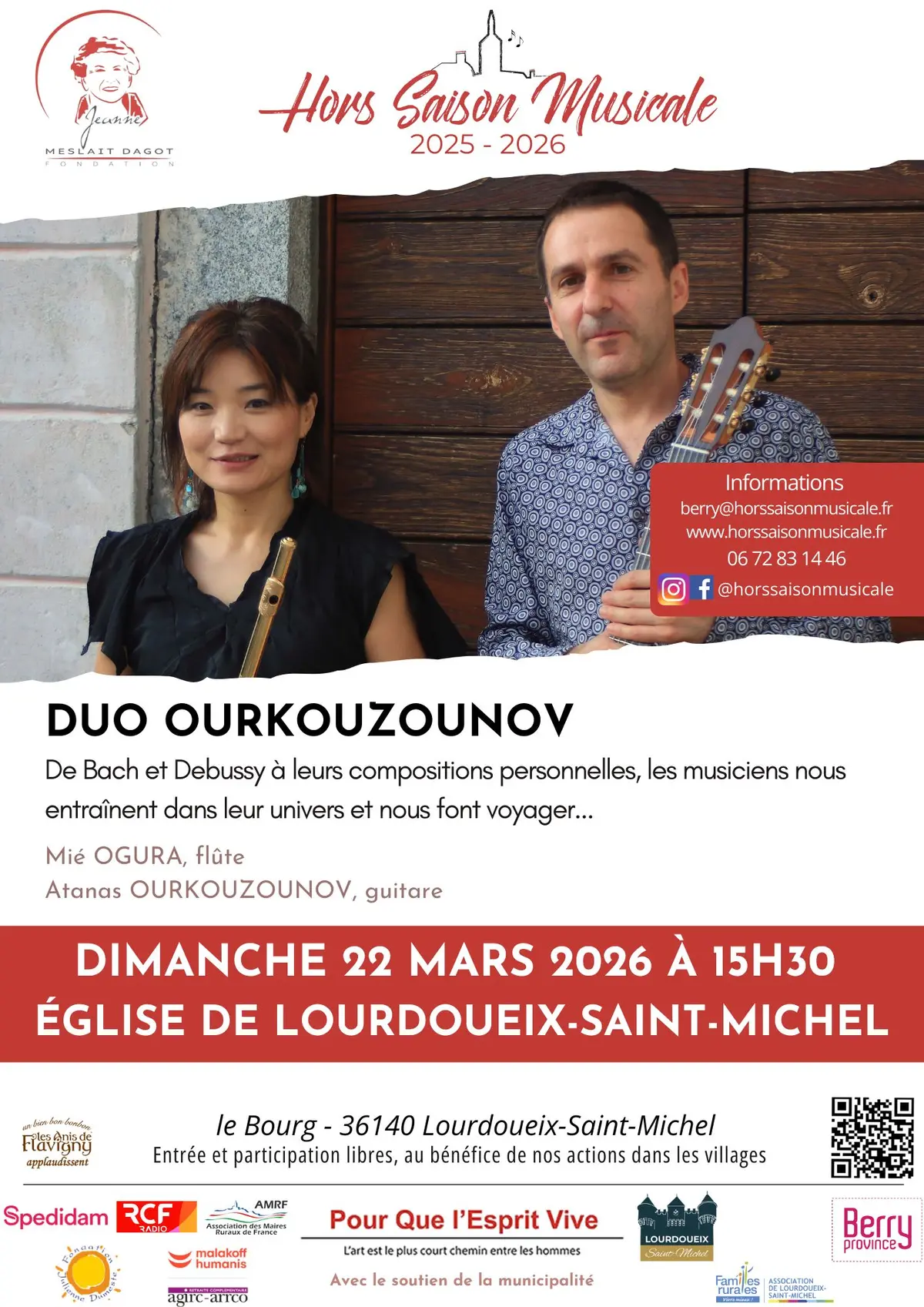 Duo Ourkouzounov en concert à Lourdoueix-Saint-Michel (flûte & guitare) !