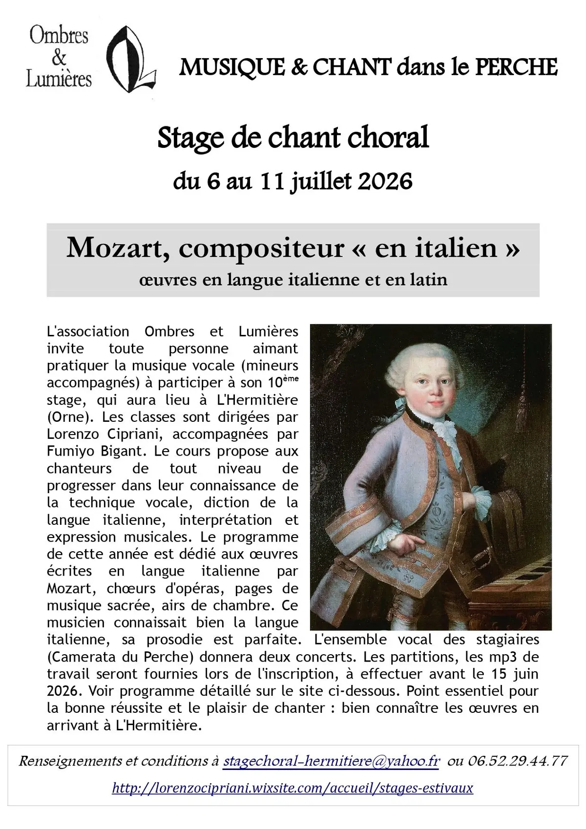 Stage choral Musique et Chant dans le Perche