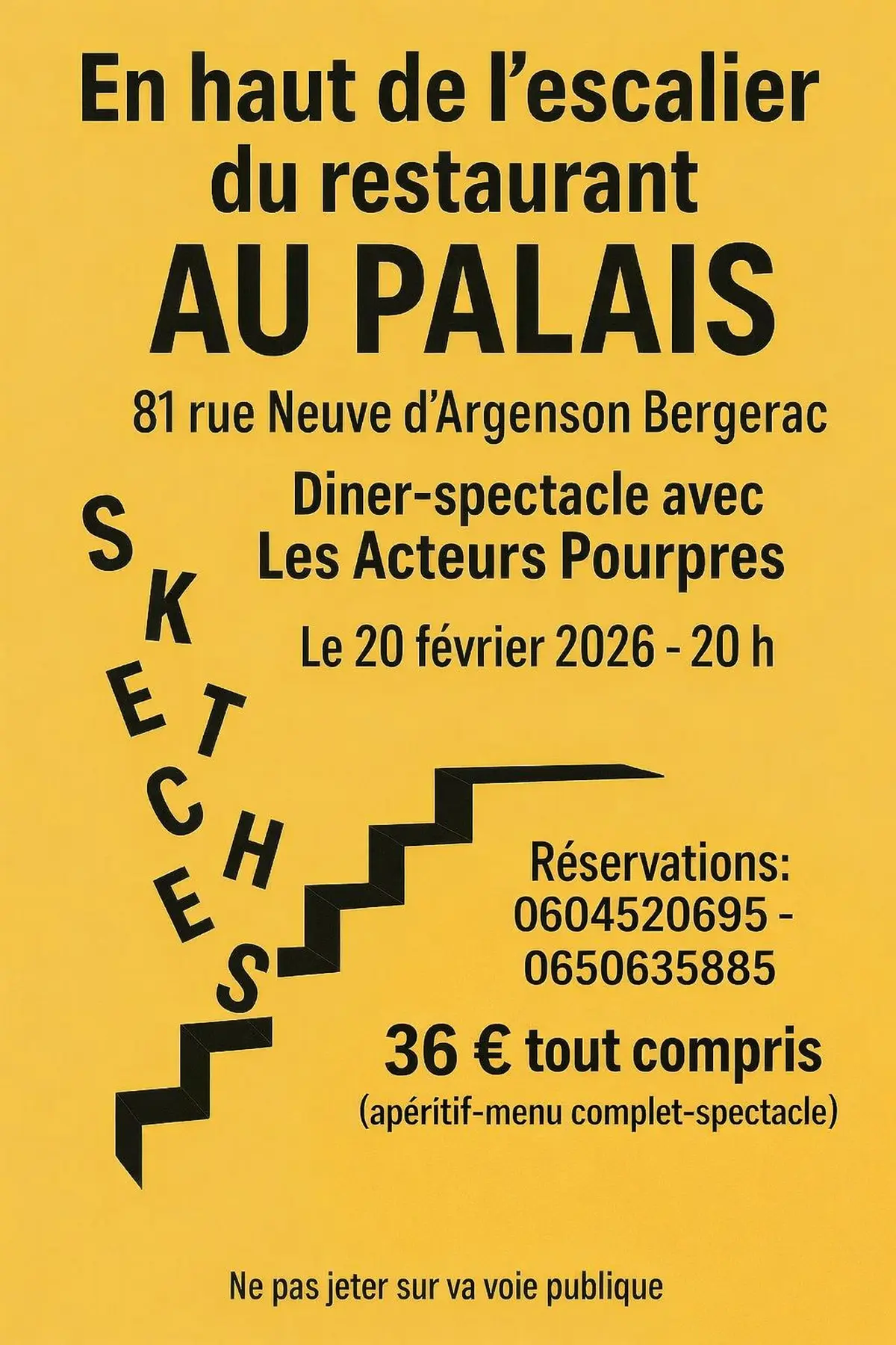 Repas et sketches en cascade