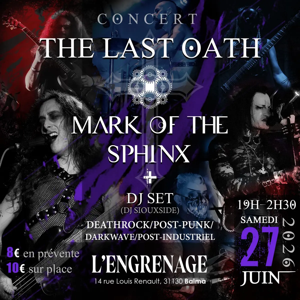 Concert Goth + DJ Set - The Last Oath + Mark Of The Sphinx - L'Engrenage