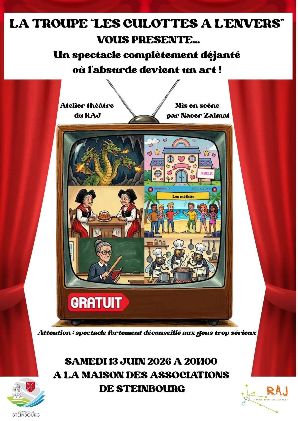 Tourbillons de parodie par la troupe des culottes à l'envers