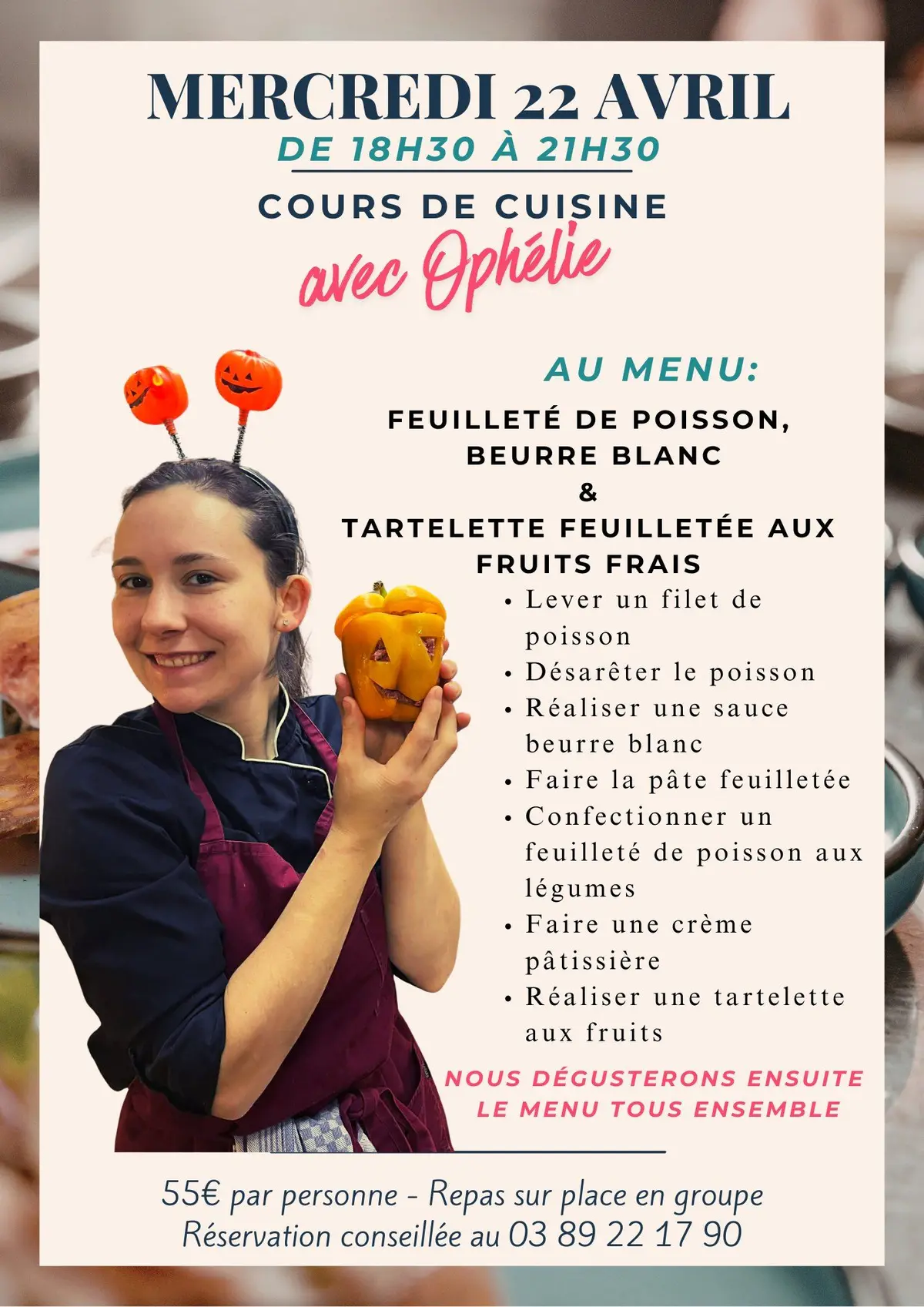 Cours de cuisine avec Ophélie