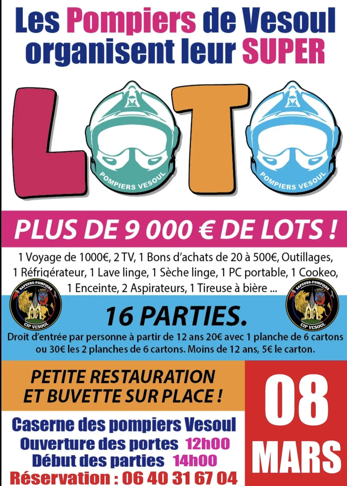 Méga loto des pompiers de Vesoul