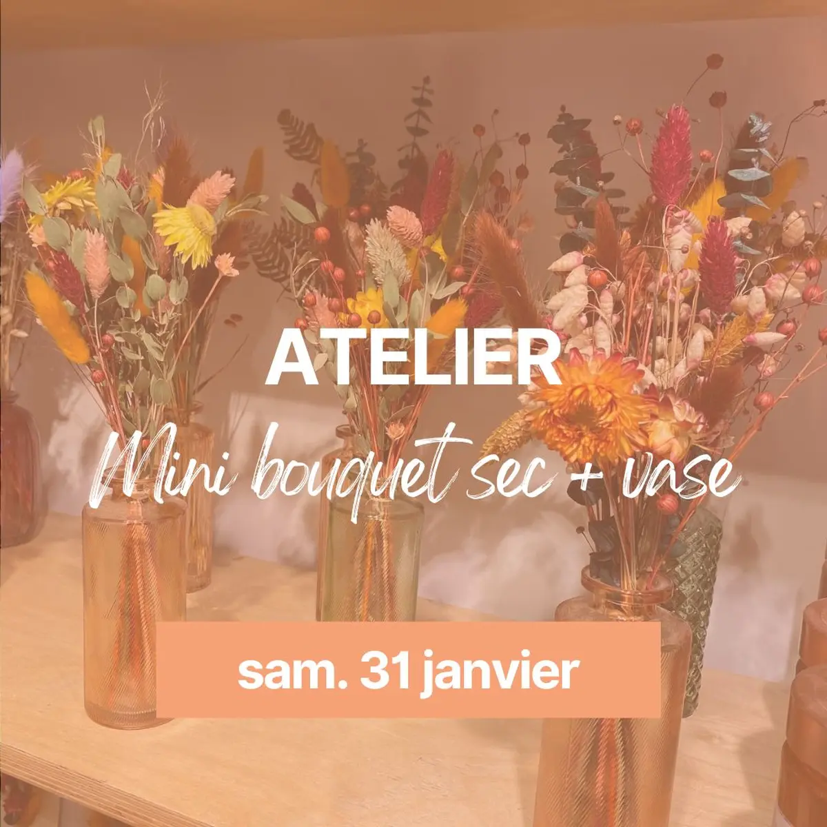 Atelier mini bouquet sec et son vase