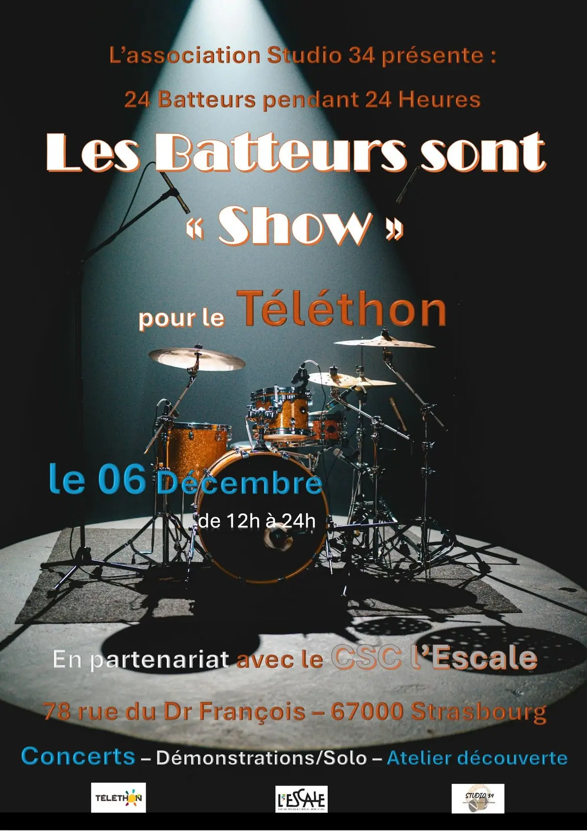 Les batteurs sont show pour le Téléthon 
