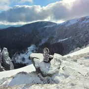 Bain de forêt hivernal et sophrologie dans la neige