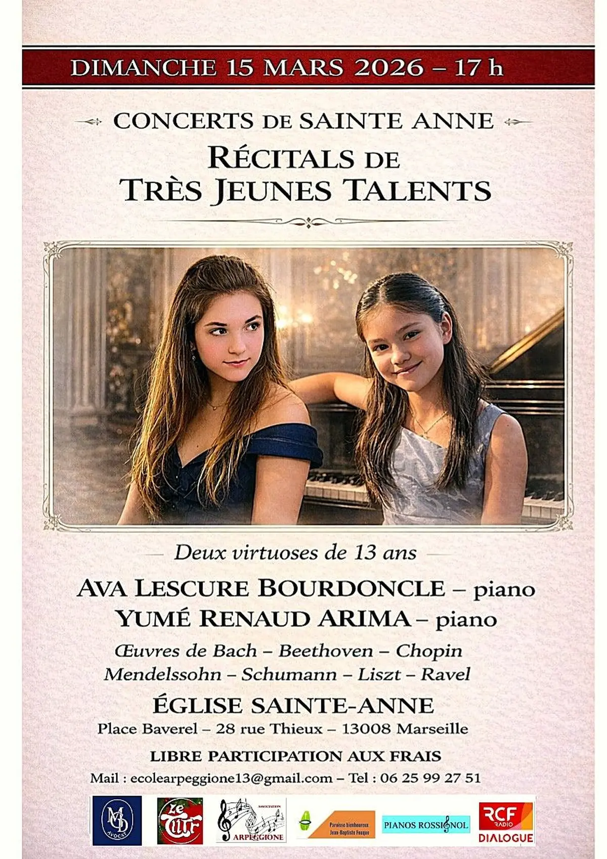 Marseille – Deux pianistes de 13 ans en récital