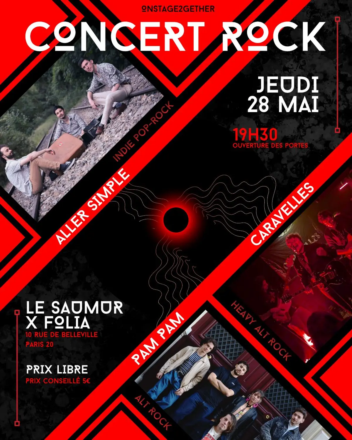 Concert Rock - Aller Simple x Caravelles x Pam Pam
