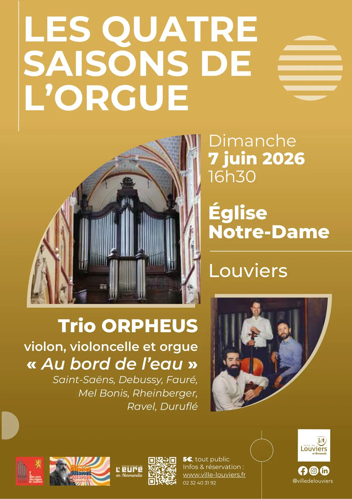 Quatre saisons de l'orgue à Louviers 2026#2  concert du Trio Orpheus