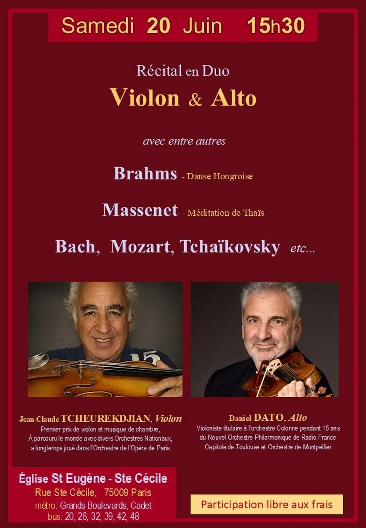 Récital en duo : violon & alto