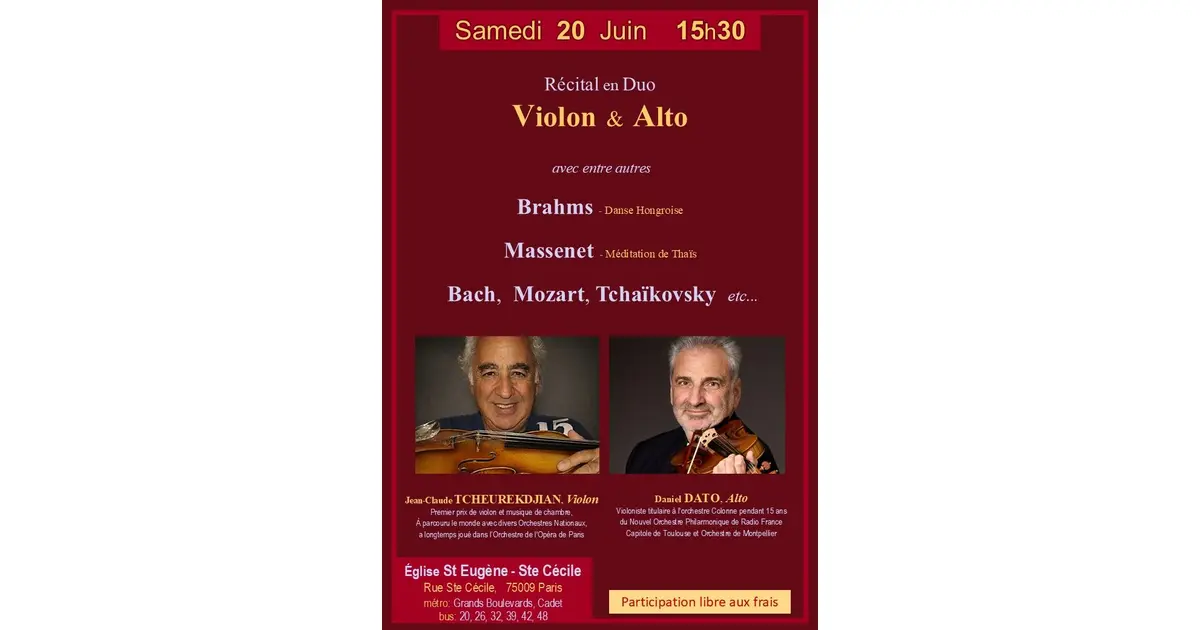 Récital en duo : violon & alto