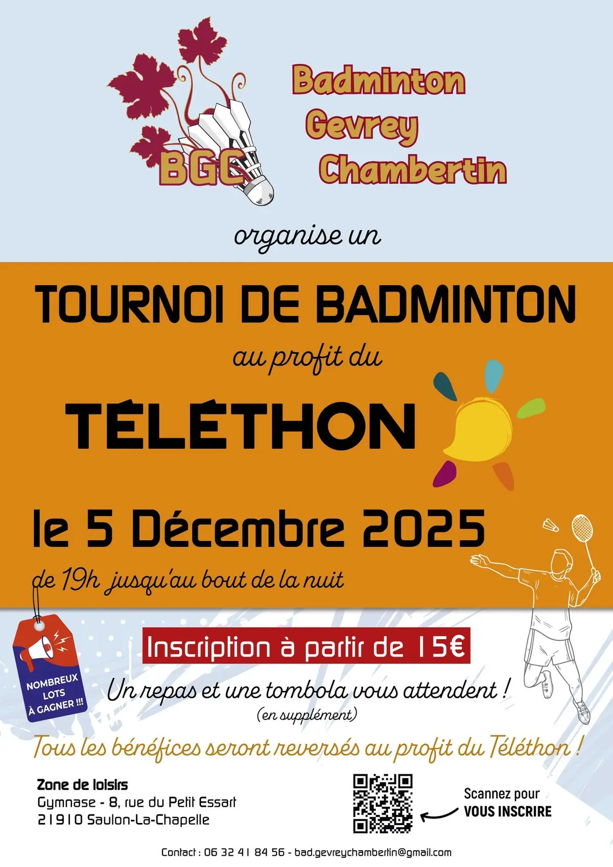 Tournois de badminton du téléthon