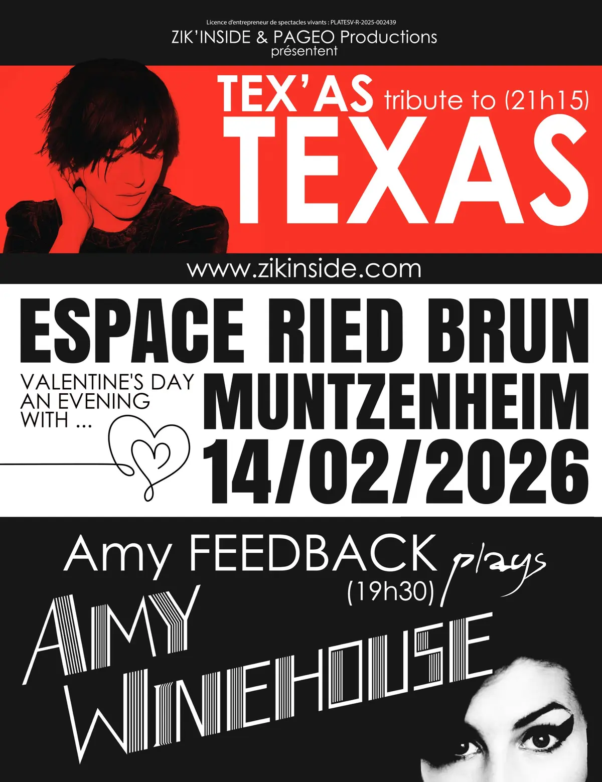 Valentine's Day, an evening with Amy Winehouse & Texas
