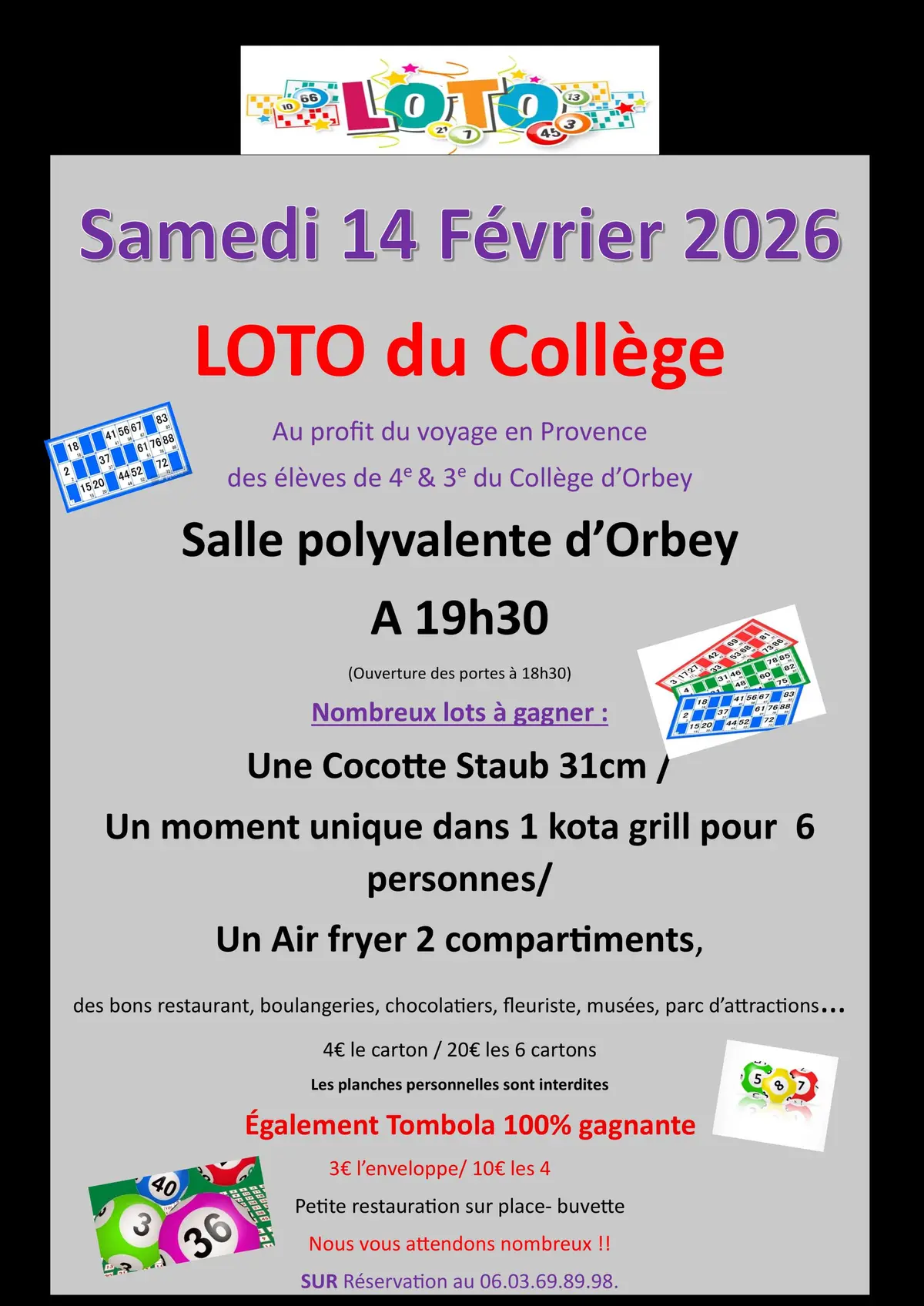 Loto du collège d'Orbey 