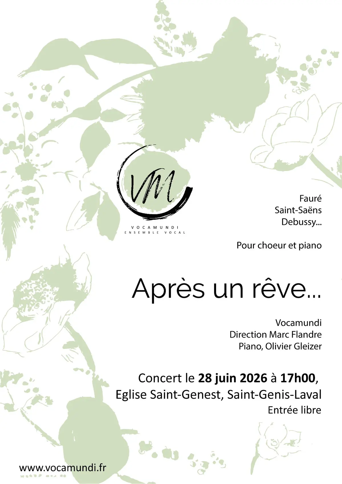 Apres un rêve... concert de l'ensemble Vocamundi 