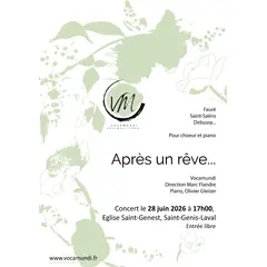 Apres un rêve... concert de l'ensemble Vocamundi 