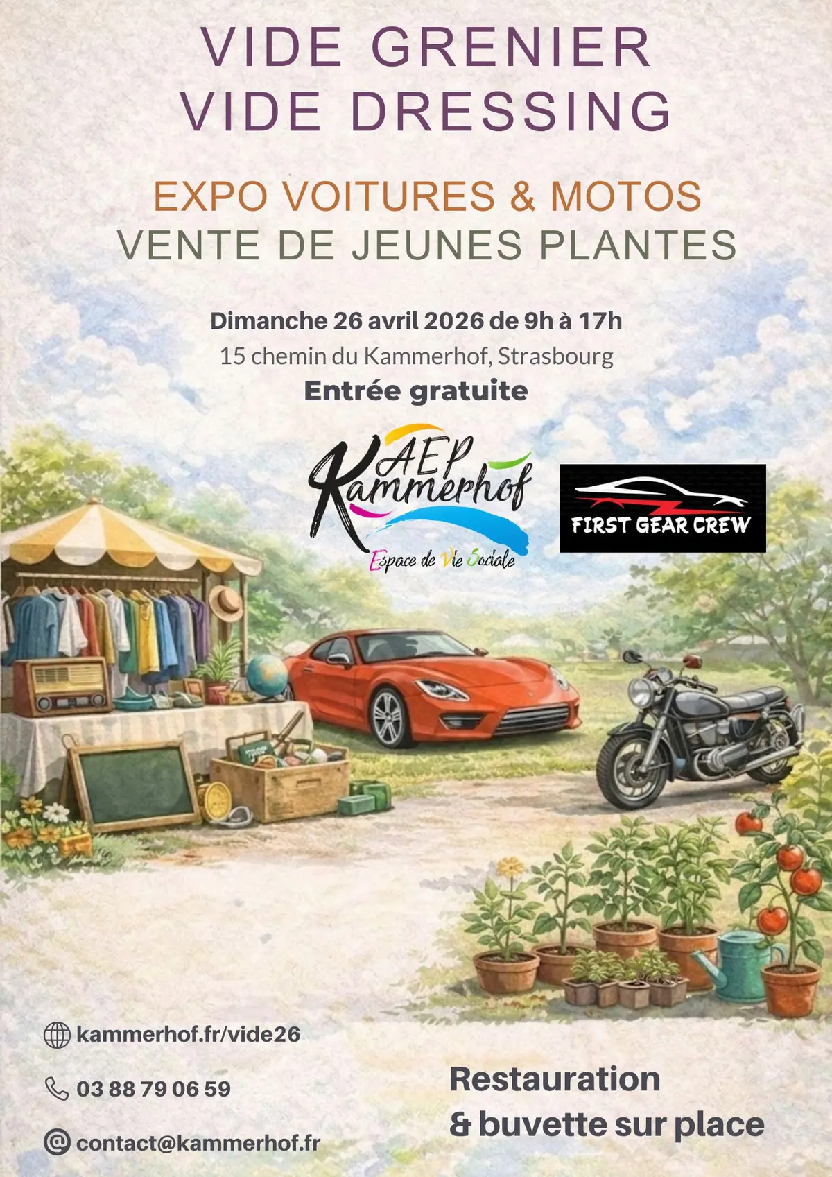 Vide grenier, vide dressing et Exposition de joilies voitures