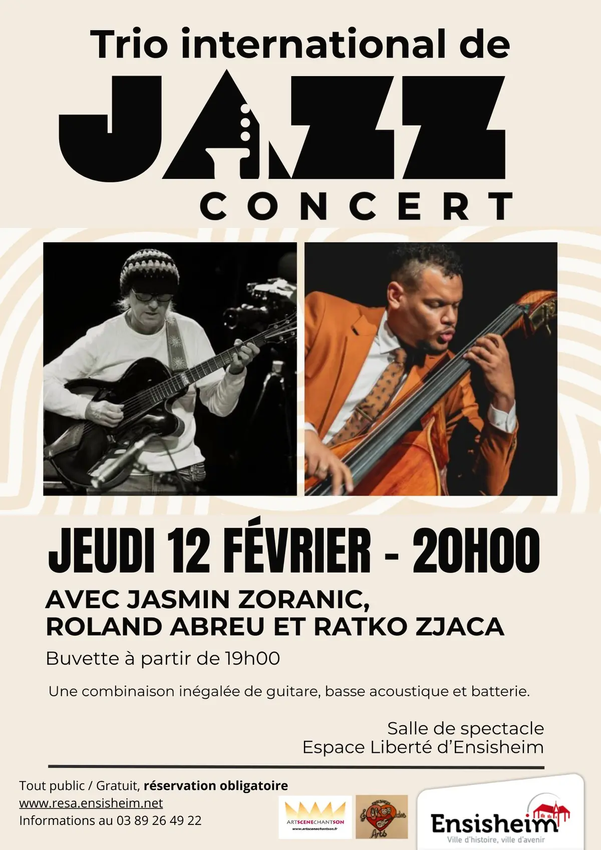 Concert trio international de jazz
