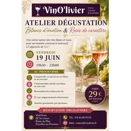 Atelier de dégustation Vins blancs et Rosés