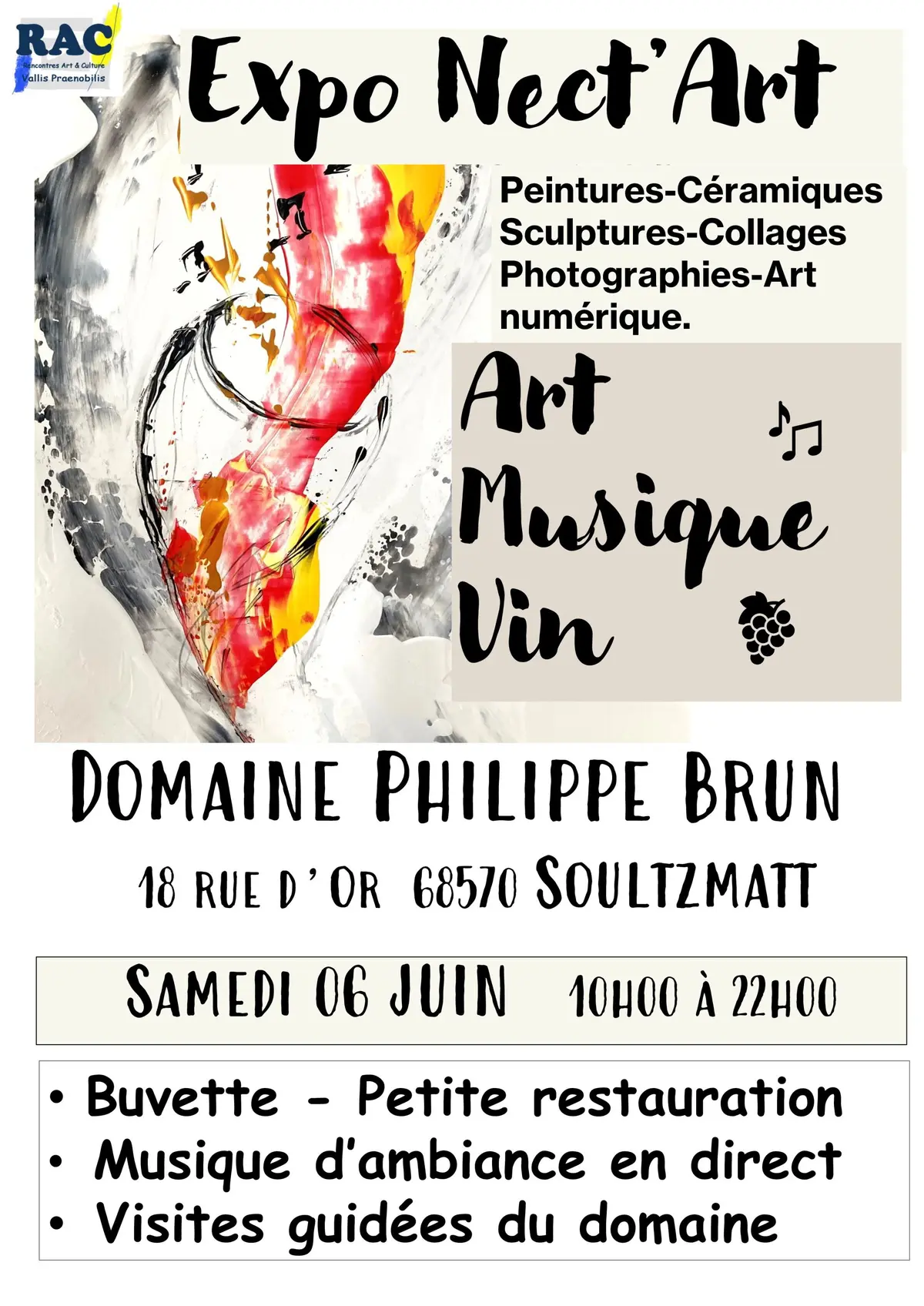 Exposition artistique Nect'Art chez le vigneron
