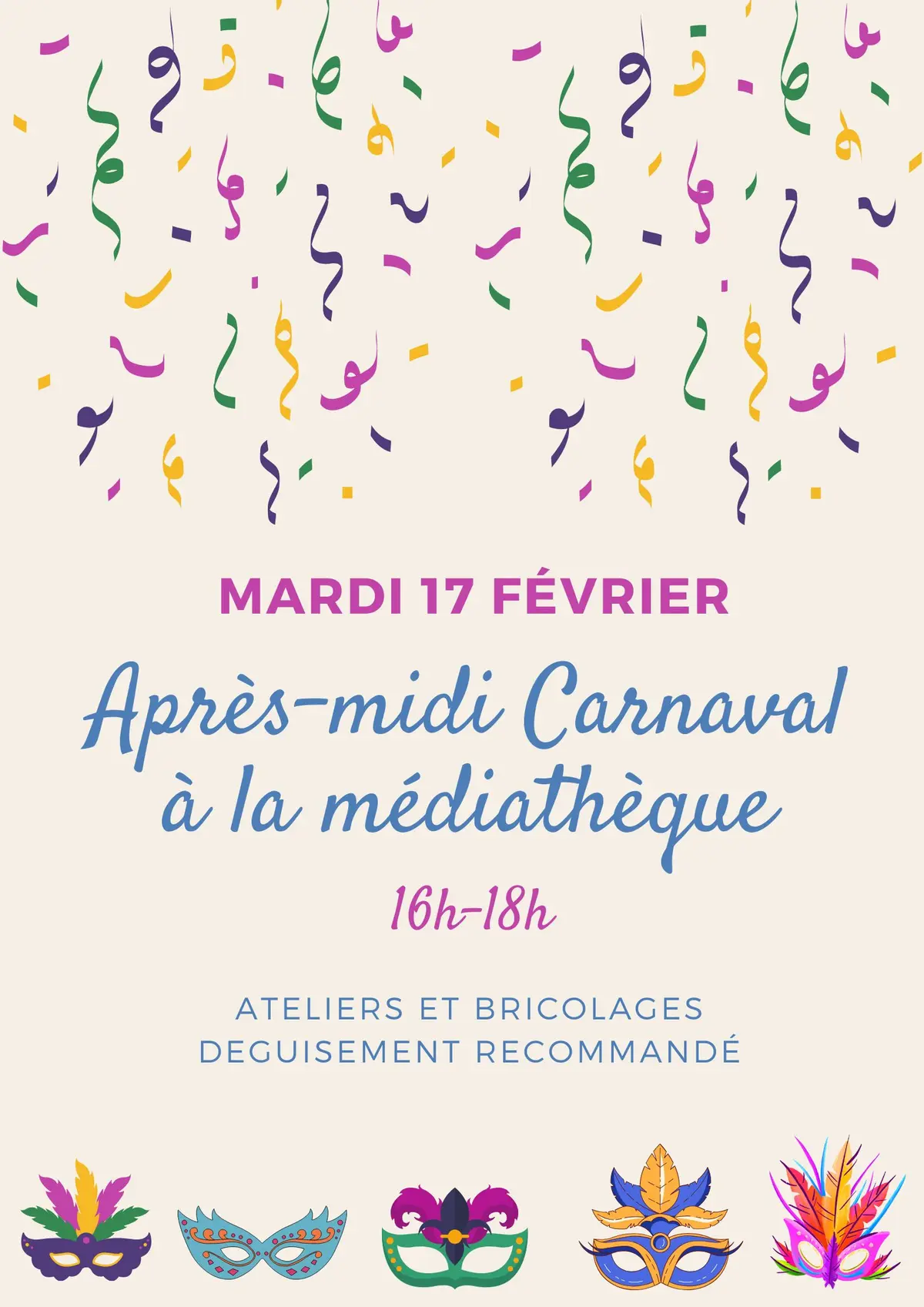 Carnaval à la médiathèque !