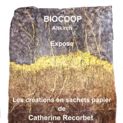 Exposition du travail sur sachets en papier de Catherine Recorbet 