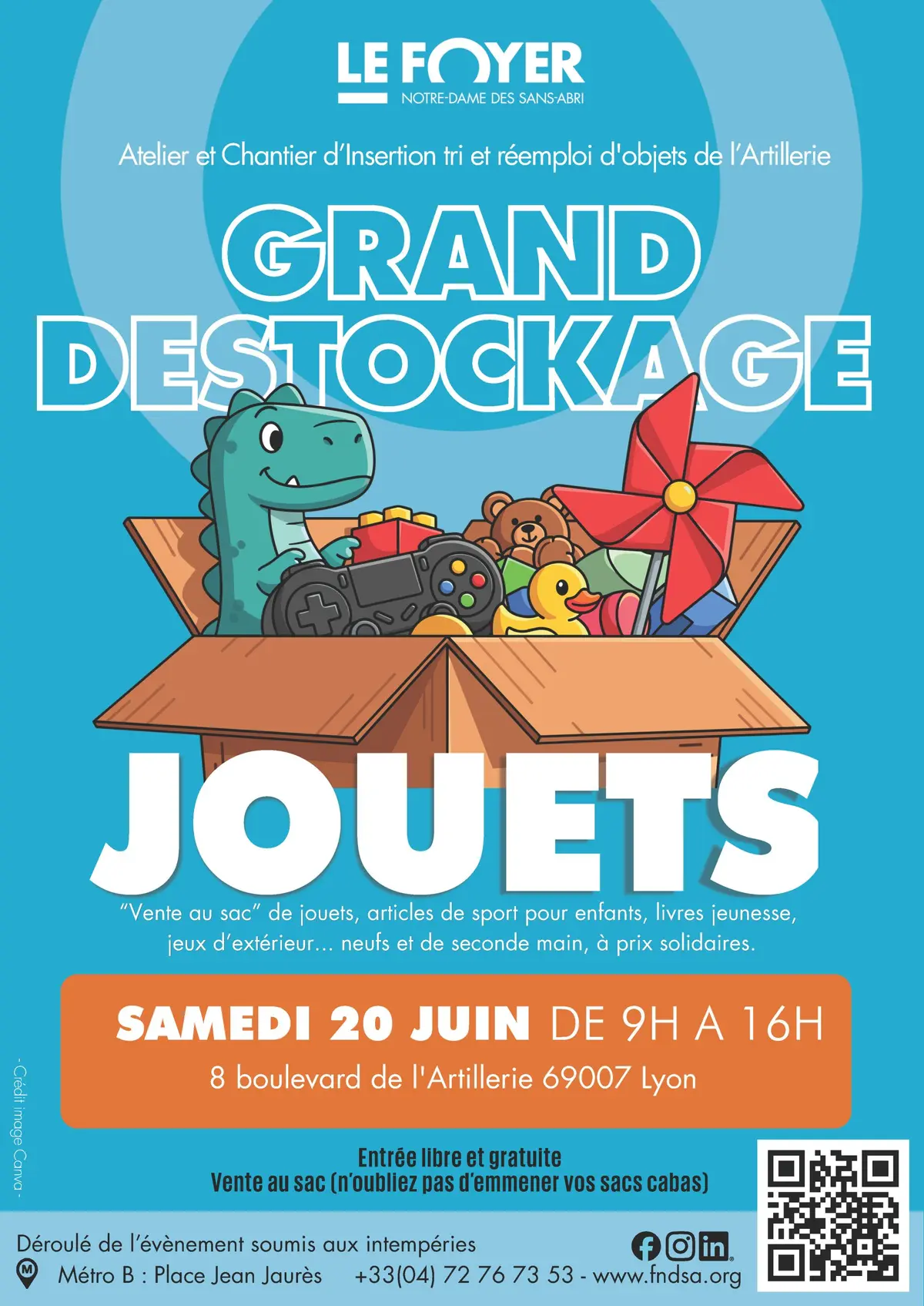 Grand déstockage de jouets du Foyer Notre-Dame des Sans-Abri
