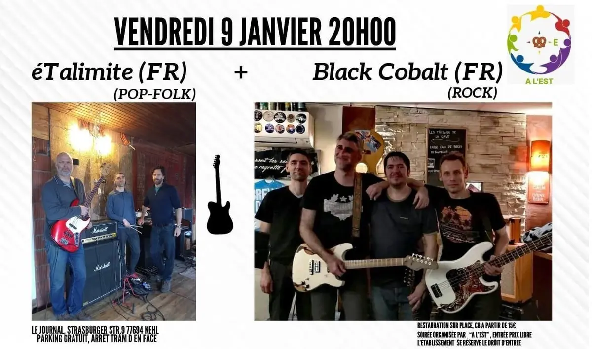 Concert Pop/Folk/Rock avec Étalimite & Black Cobalt organisé par A l'EST 09/01