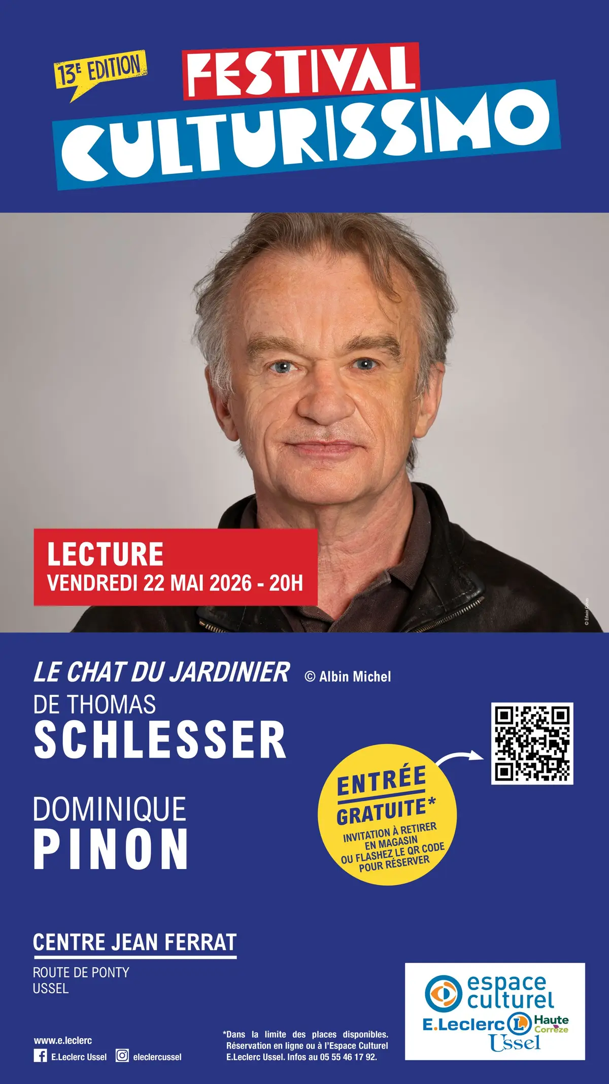 Festival Culturissimo - Lecture de Dominique Pinon