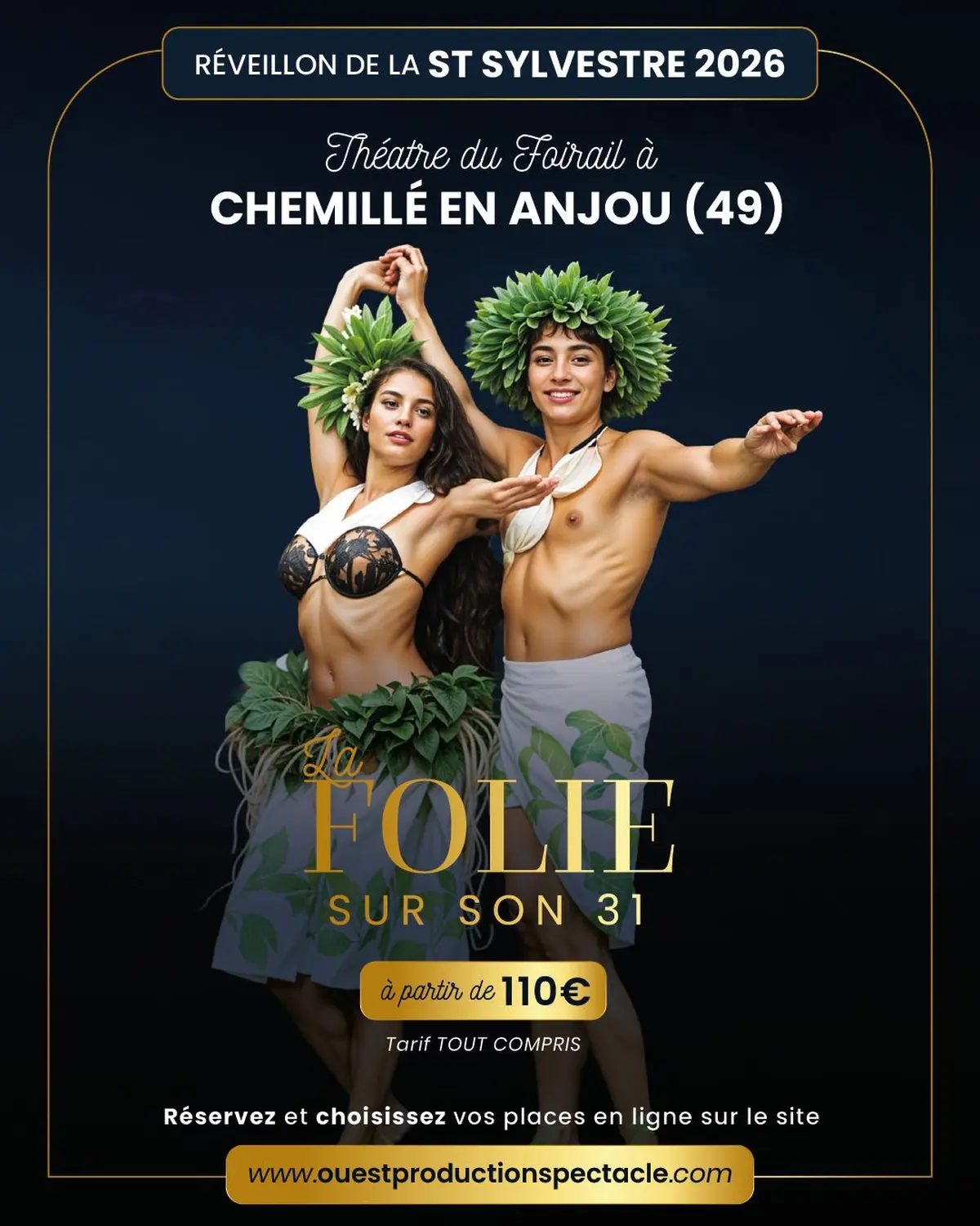 Réveillon de la St Sylvestre 2025 Le 31 C'EST FOU à CHEMILLE EN ANJOU (49)