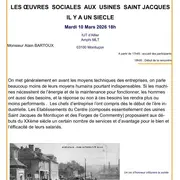 Conférence Oeuvres sociales il y a un siècle aux usines St Jacques (IUT)