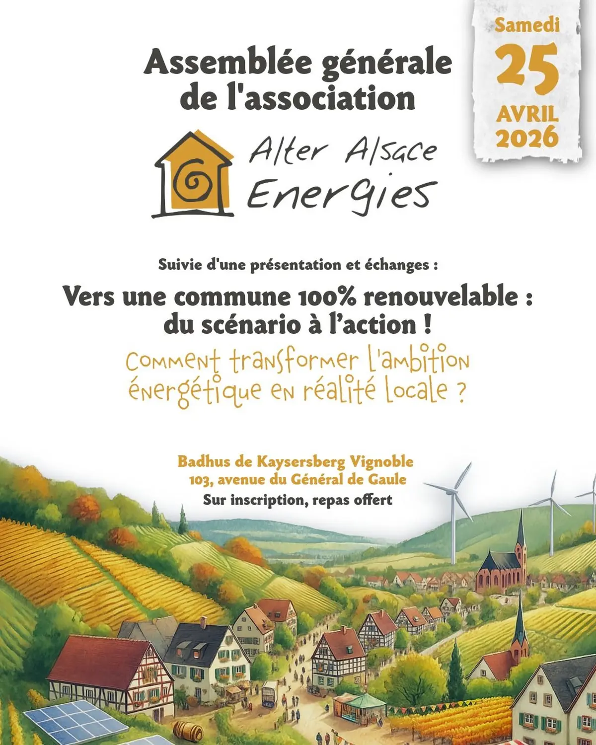 AG & Échanges Vers une commune 100% renouvelable : du scénario à l’action ! 