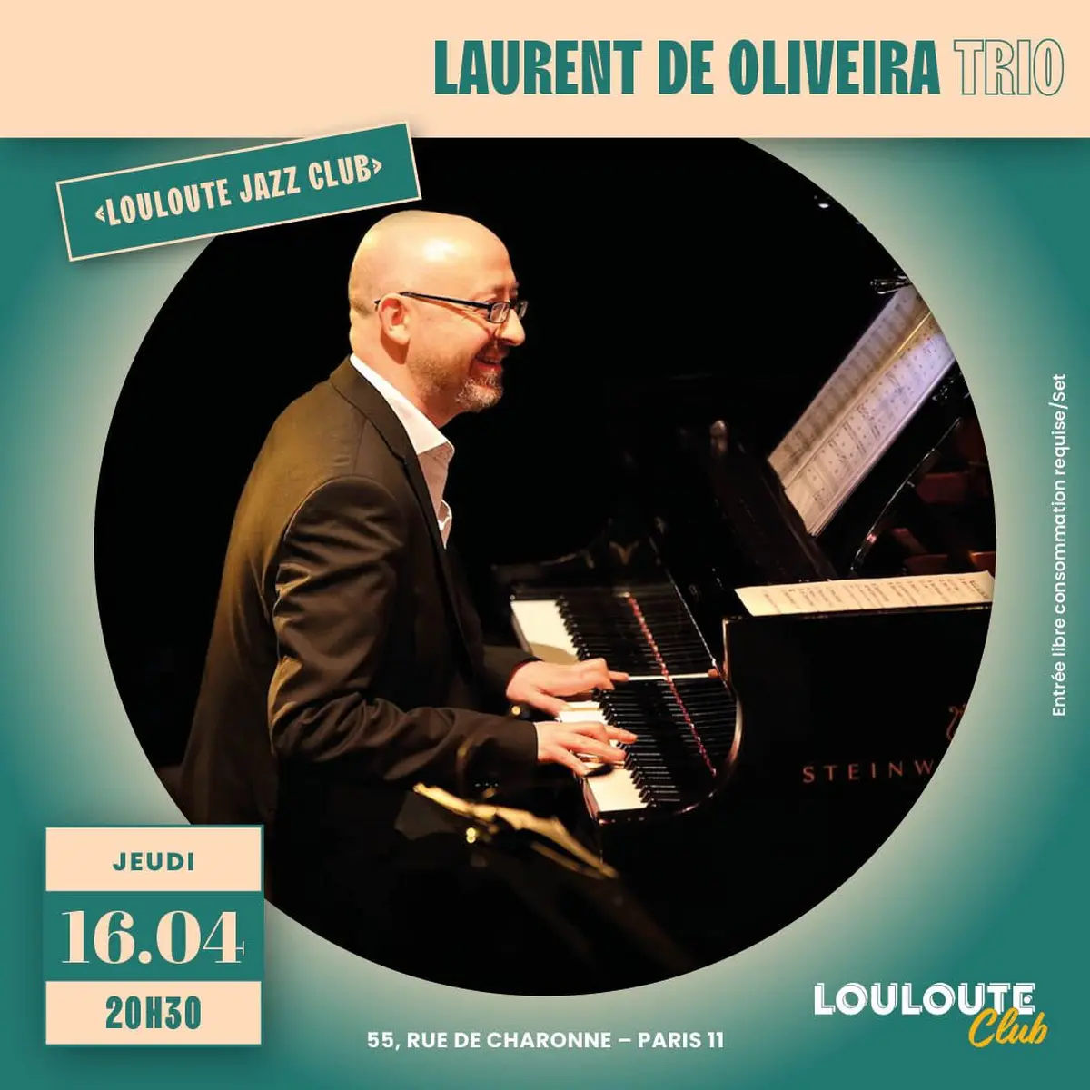 Laurent de Oliveira Trio - Concert New-York vibes & standard de jazz