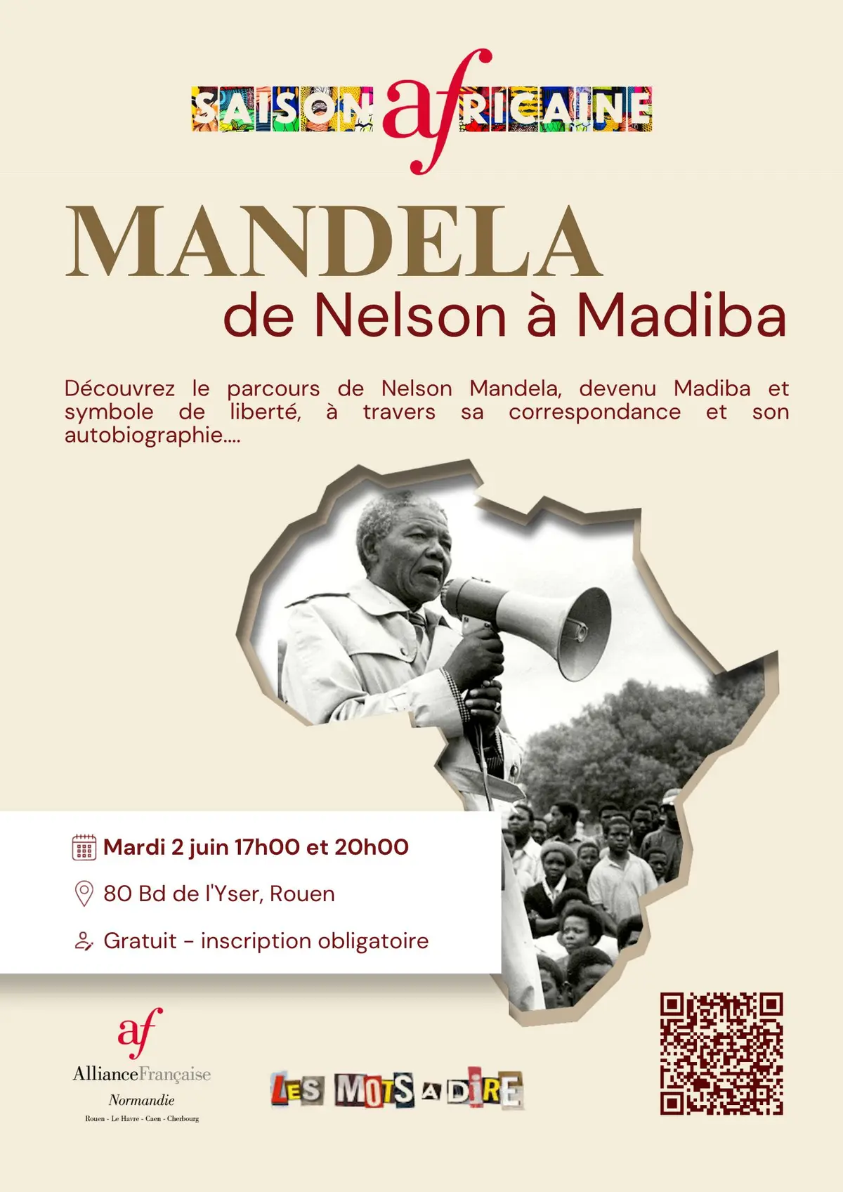 Lecture Mandela, de Nelson à Madiba par la compagnie Les mots à dire