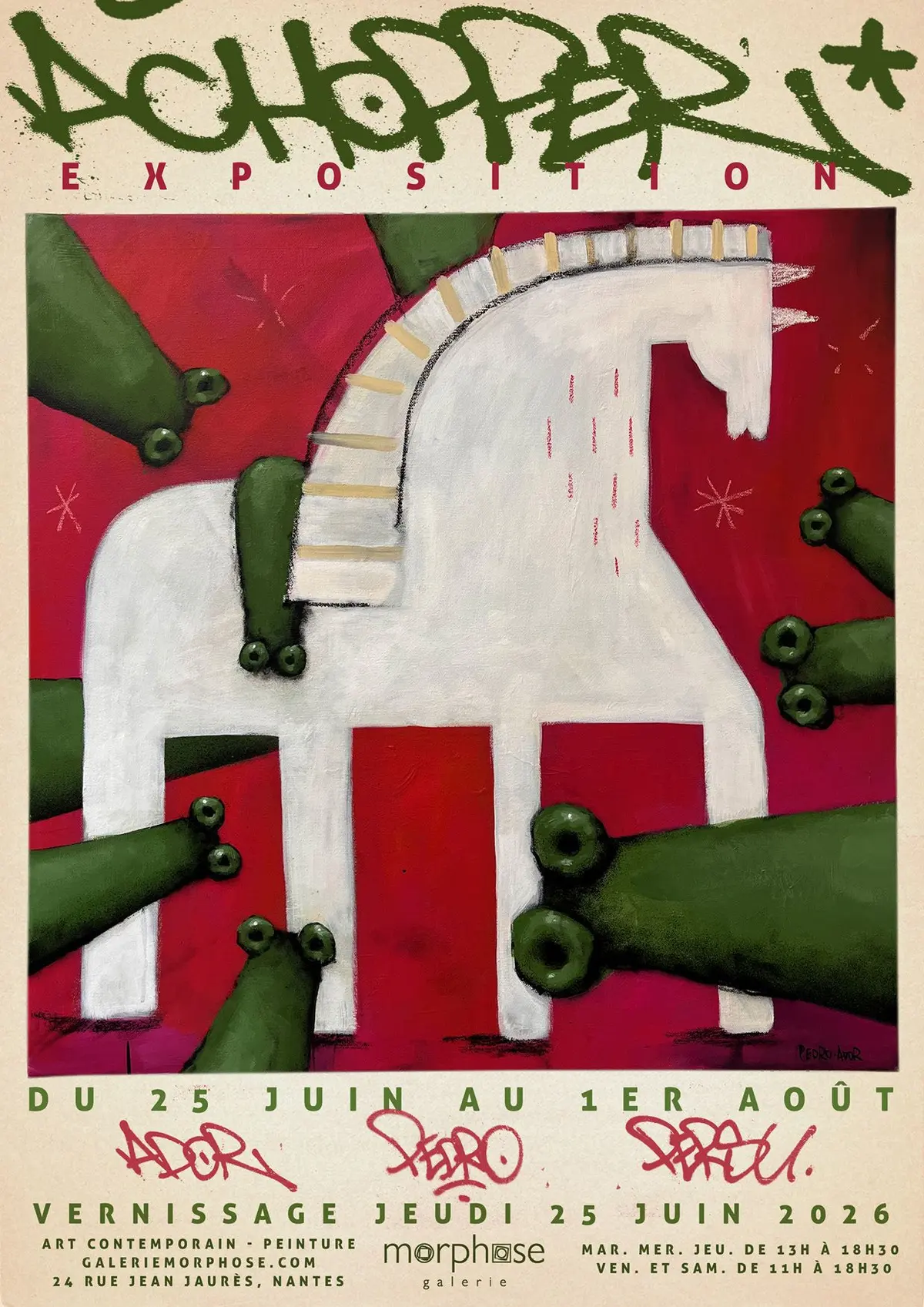 Exposition dessin et peinture Achopper | Art contemporain | Ador, Pedro et Persu