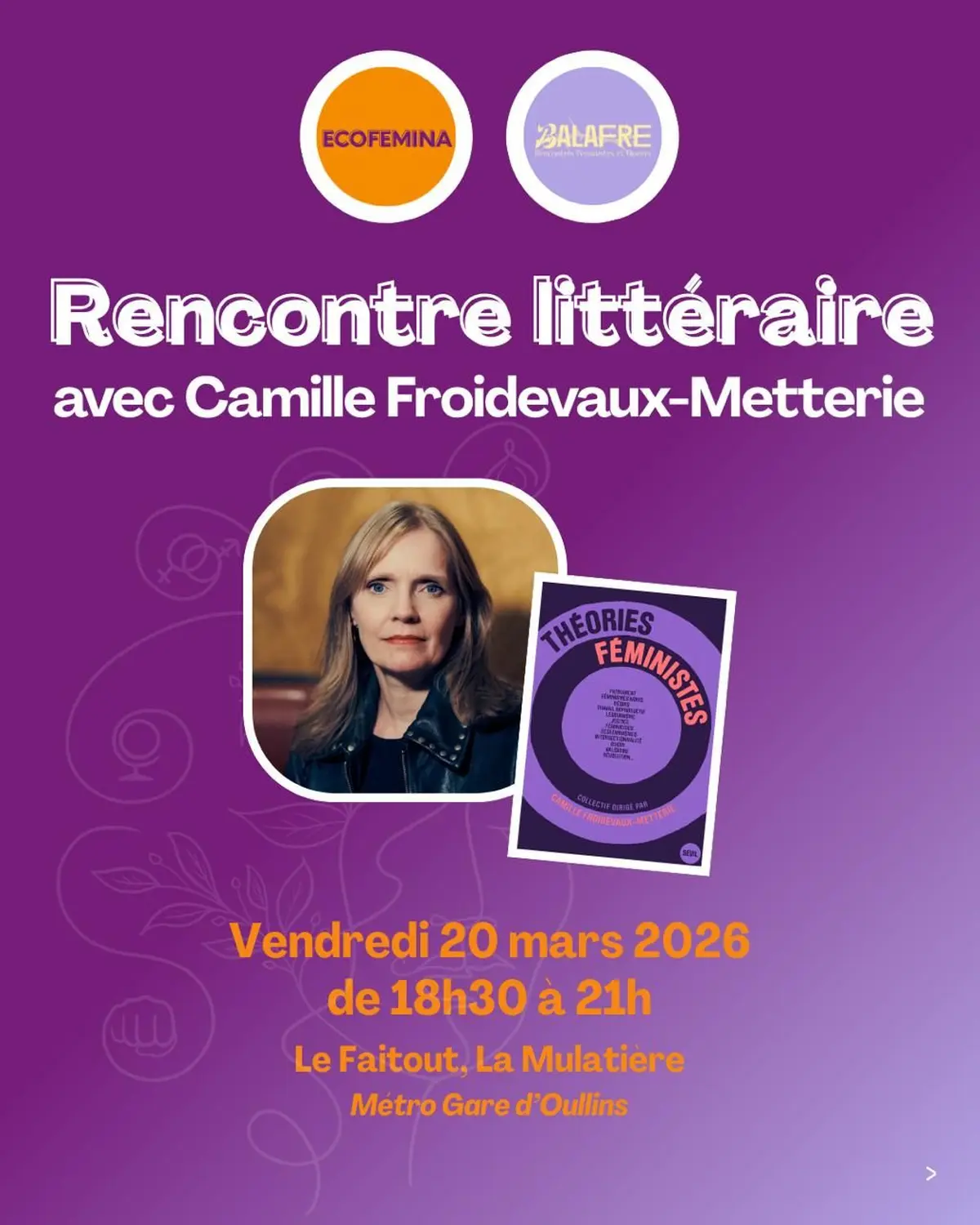 Rencontre littéraire Théories Féministes avec Camille Froideveaux-Metterie