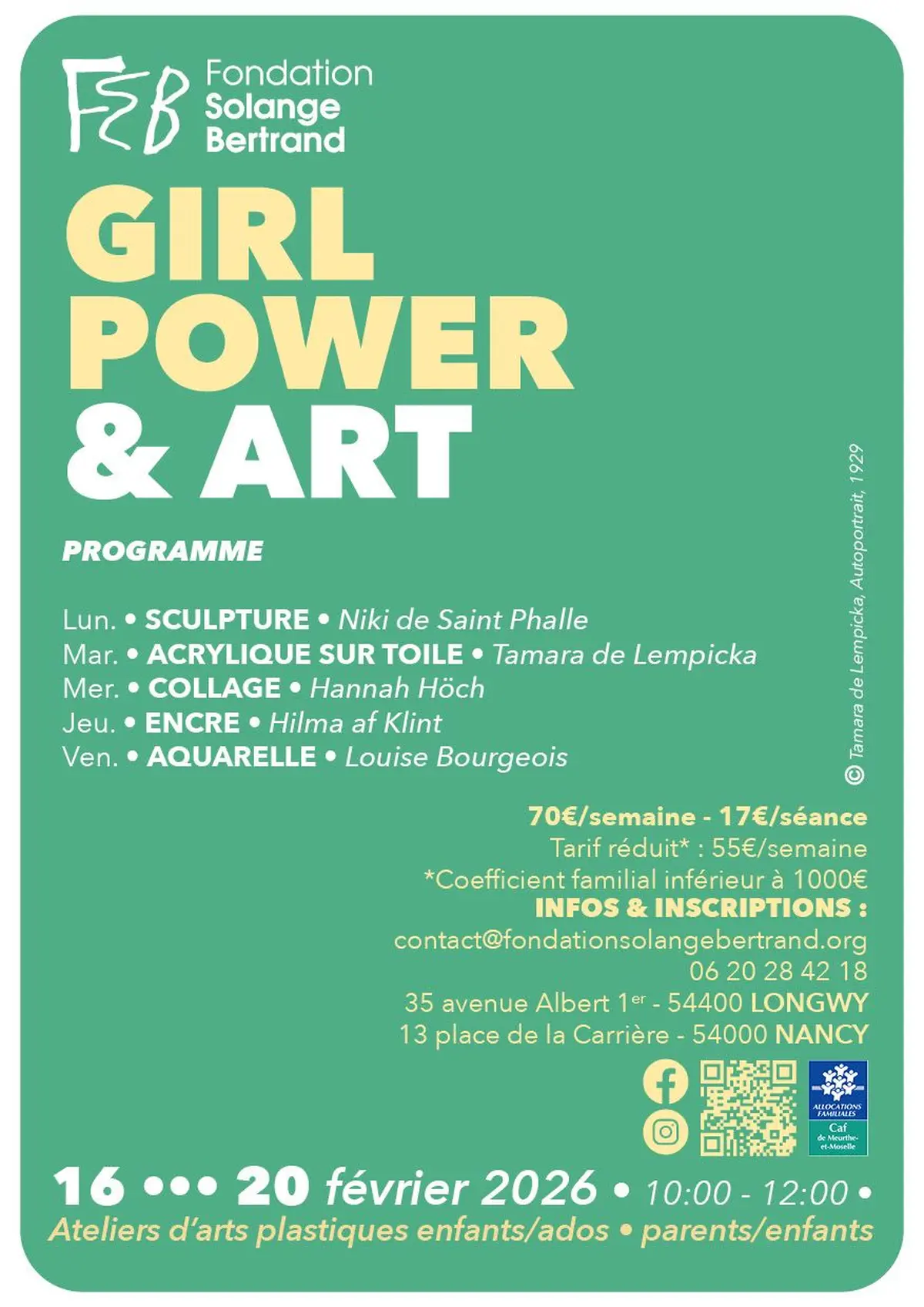 “Girl power & art” - Atelier d’arts plastiques - Longwy