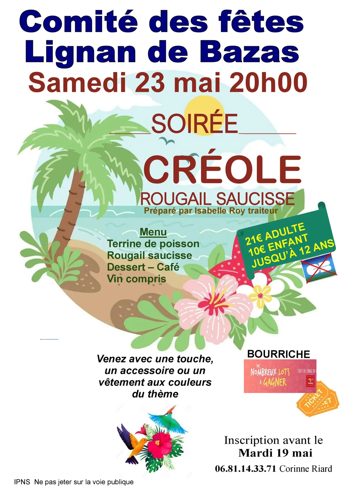 Repas et Soirée CRÉOLE