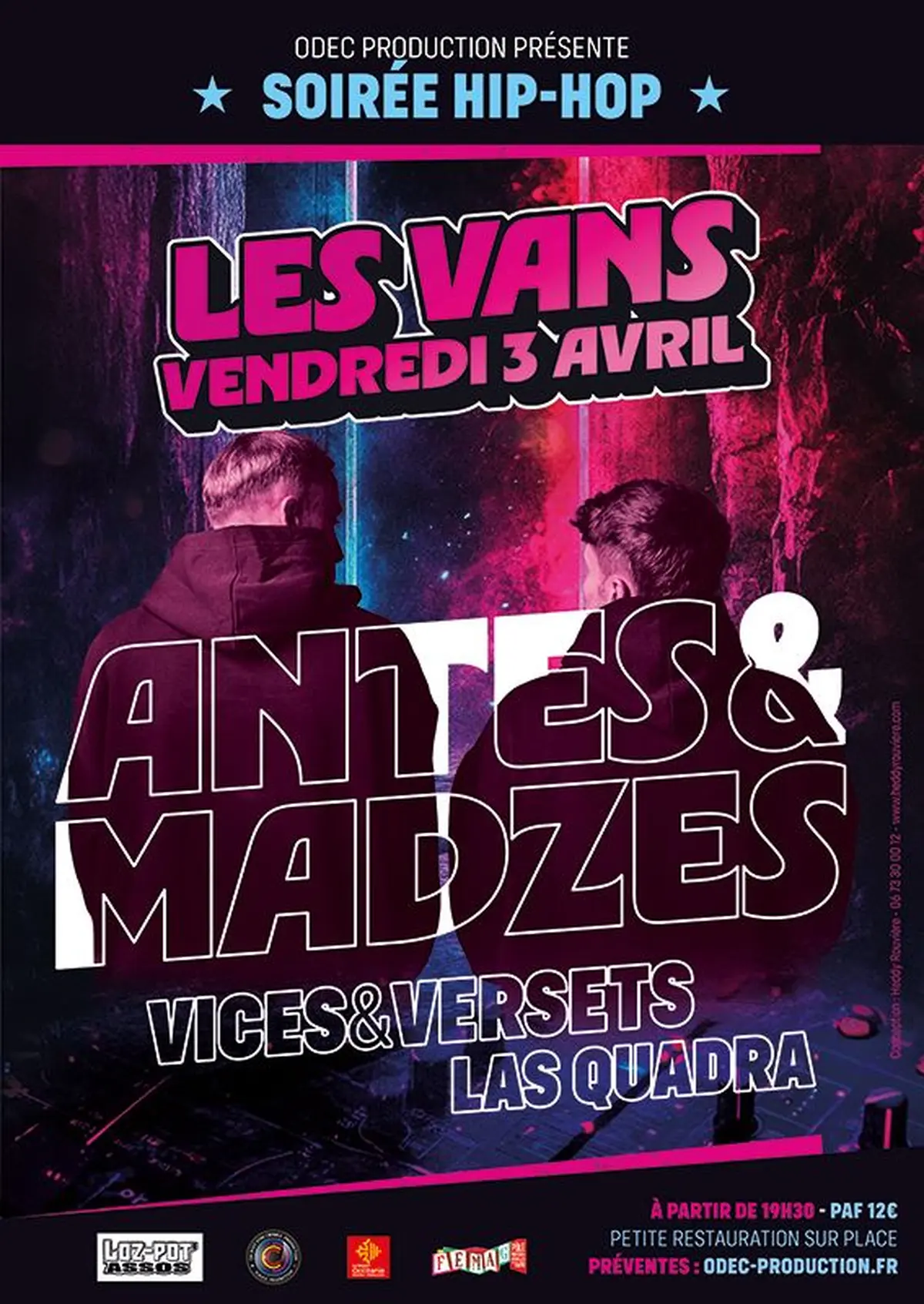 Hip-Hop au Vans  Antes & Madzes + Vices & Versets + Las Quadra